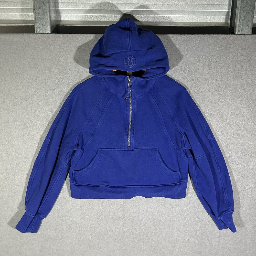 Lululemon Hoodie Womens XS Small Blue Scuba Half Zip 1/2 Oversized Sweat Yoga